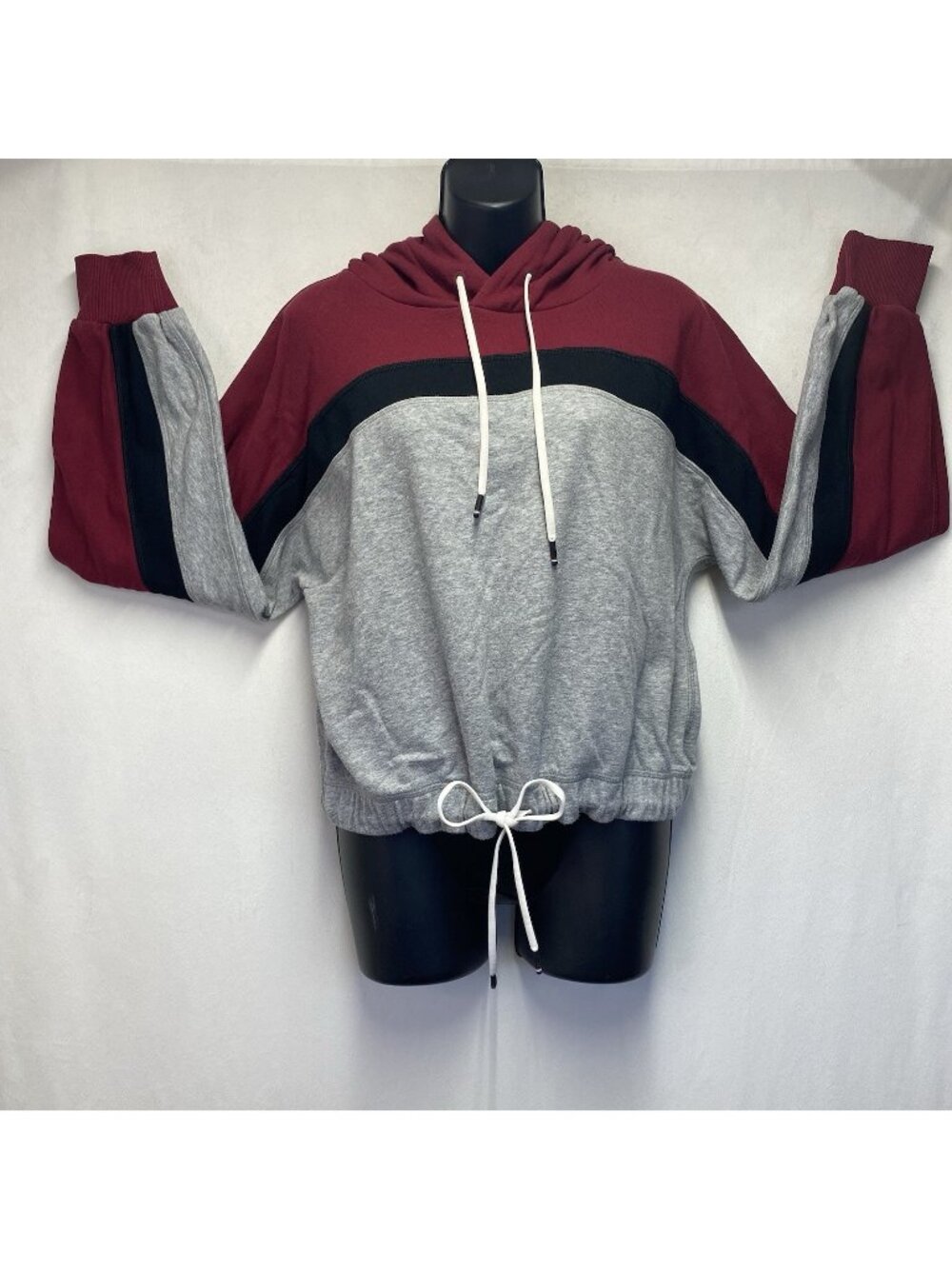 Fourlaps Rush Pullover Hoodie Women Size XS Color Block Cinched Drawstring Waist